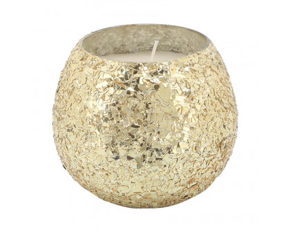 Sagebrook 4" 11 Oz Spiced Pear Crackled Glass Candle