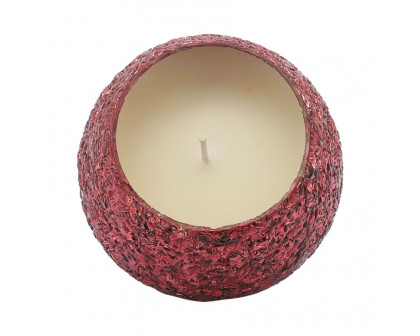 Sagebrook 4" 11 Oz Frasier Fir Crackled Glass Candle - Red