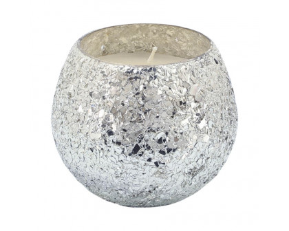 Sagebrook 4" 11 Oz Spiced Pear Crackled Glass Candle