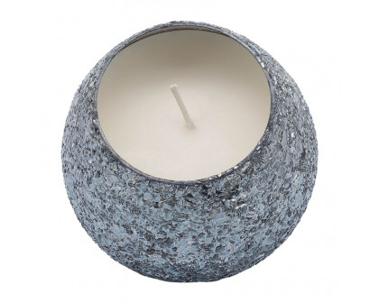 Sagebrook 5" 17 Oz Santal Vanilla Crackled Glass Candle - Gray