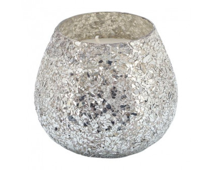 Sagebrook 5" 17 Oz Spiced Pear Crackled Glass Candle