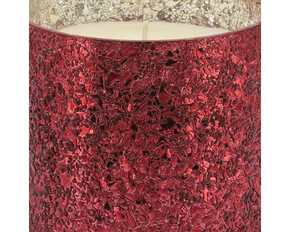 Sagebrook 5" 26 Oz Frasier Fir Crackled Glass Candle - Red