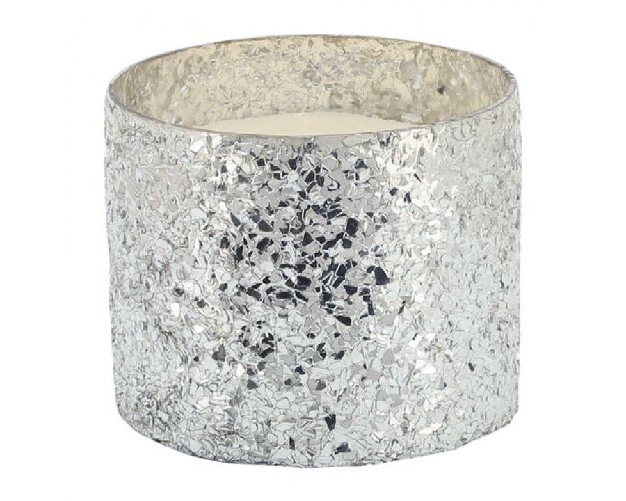 Sagebrook 5" 26 Oz Spiced Pear Crackled Glass Candle