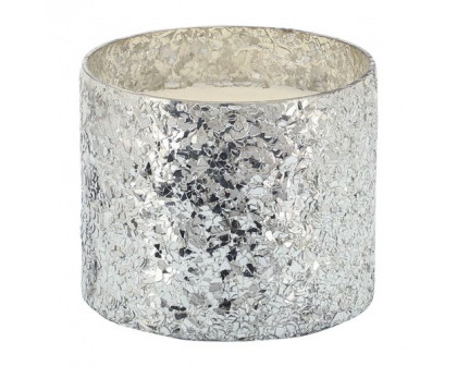 Sagebrook 5" 26 Oz Spiced Pear Crackled Glass Candle