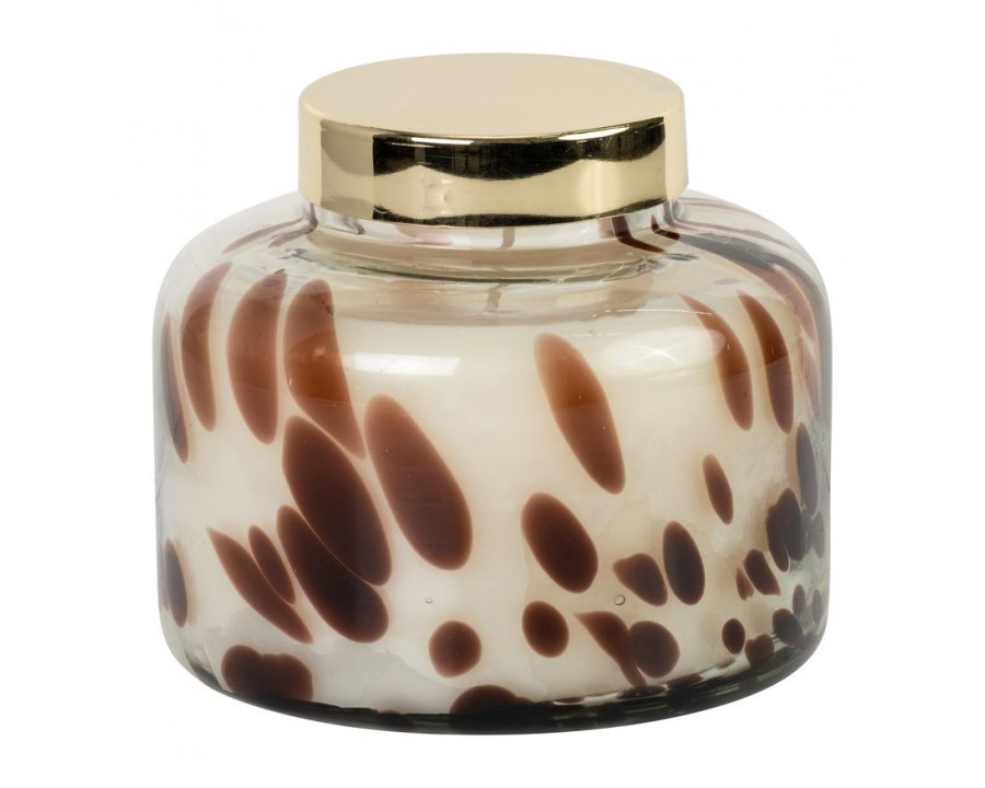 Sagebrook - 5" 22 Oz Cinnamon Speckle Glass Lid Candle in Brown