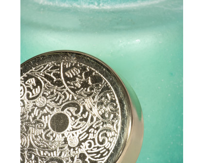 Sagebrook - 3" 10 Oz Cool Waters Frosted Lid Candle in Seafoam