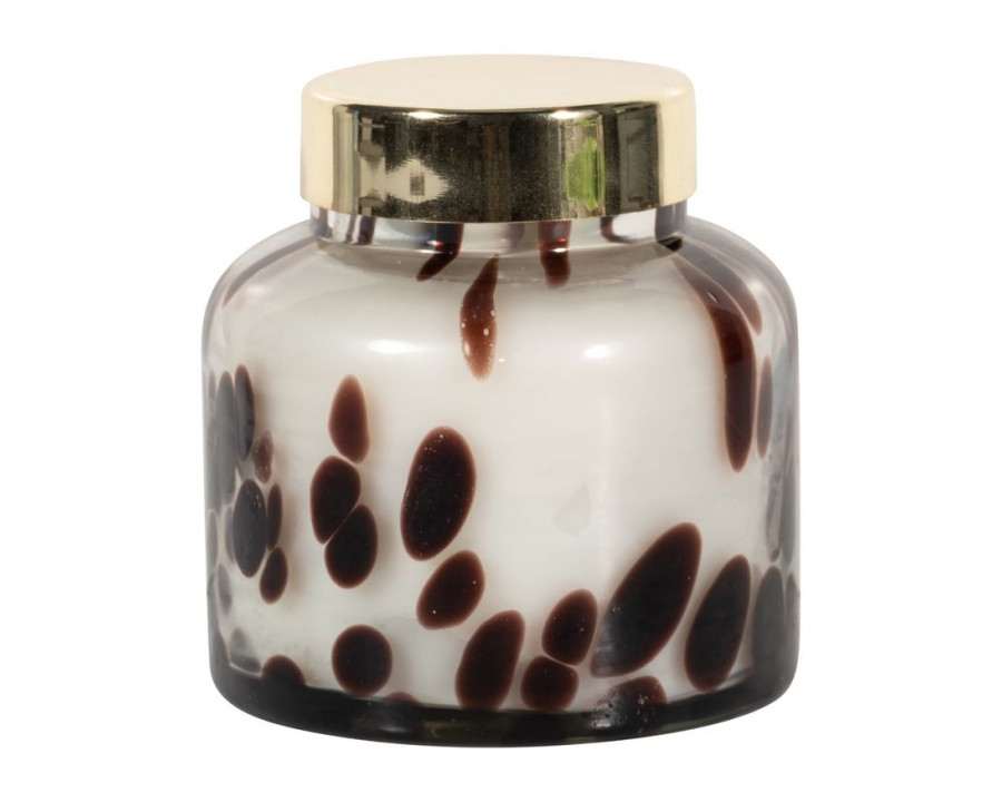 Sagebrook - 3" 10 Oz Cinnamon Speckle Glass Lid Candle in Brown