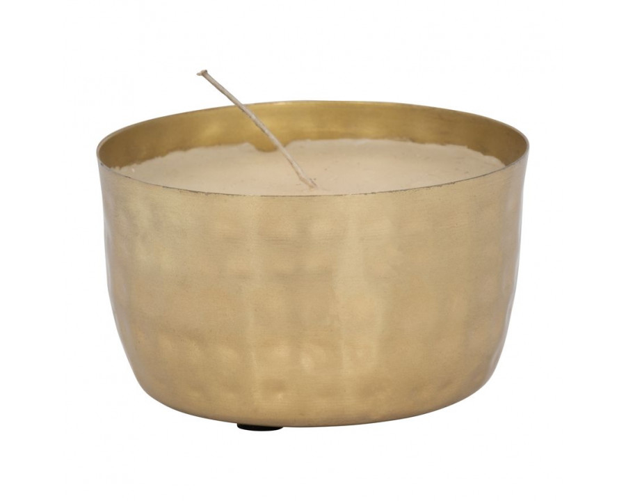 Sagebrook - 5" 13 Oz Vanilla Brass Bowl Candle in Gold