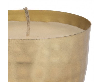 Sagebrook - 5" 13 Oz Vanilla Brass Bowl Candle in Gold