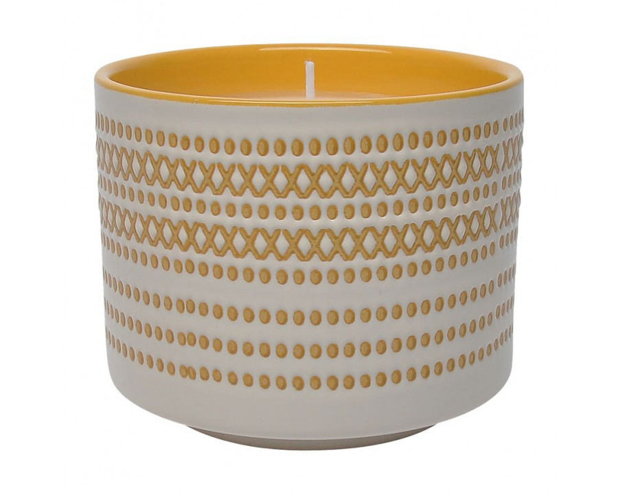 Sagebrook 5" 15 Oz X Dots Citro Candle - Yellow