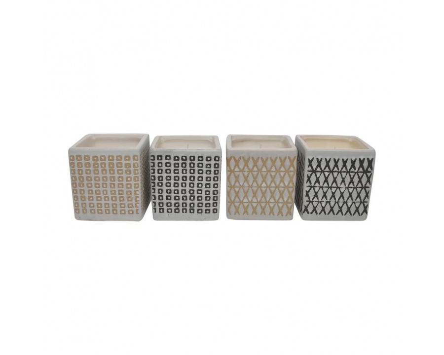 Sagebrook - 4" 7 Oz Ceramic Square Citro Candle in Multi