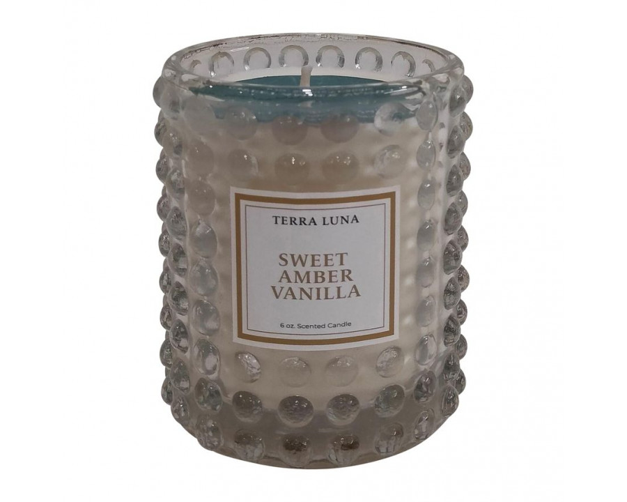 Sagebrook 3" 6 Oz Sweet Ambr Vanlla Bubble Glass Candle