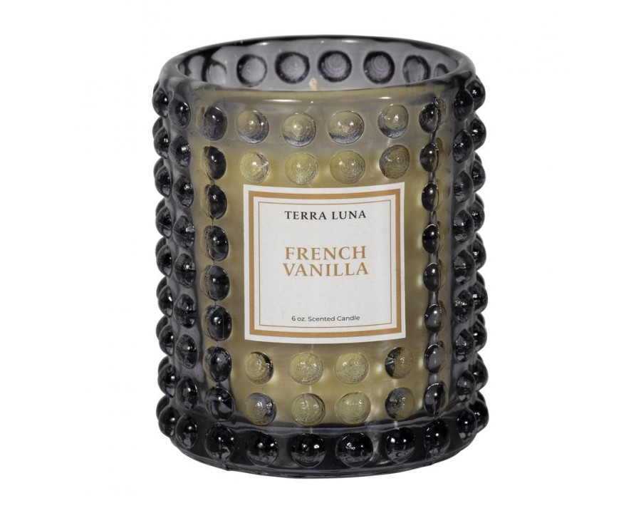 Sagebrook 3" 6 Oz French Anilla Bubble Glass Candle - Navy