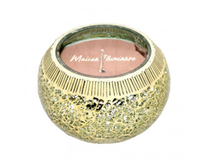 Sagebrook 4" 10 Oz Santal Vanilla Mosaic Candle