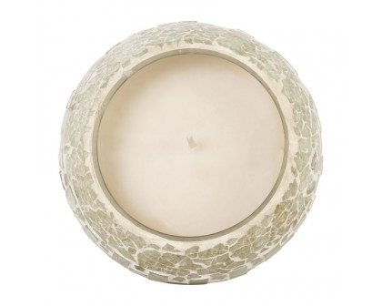 Sagebrook 5" 16 Oz Sugar Berry Mosaic Candle - Silver