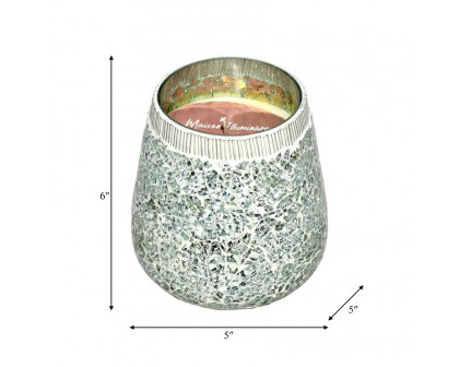 Sagebrook 6" 18 Oz Santal Vanilla Mosaic Candle - Silver