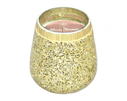 Sagebrook 4" 11 Oz Santal Vanilla Mosaic Candle