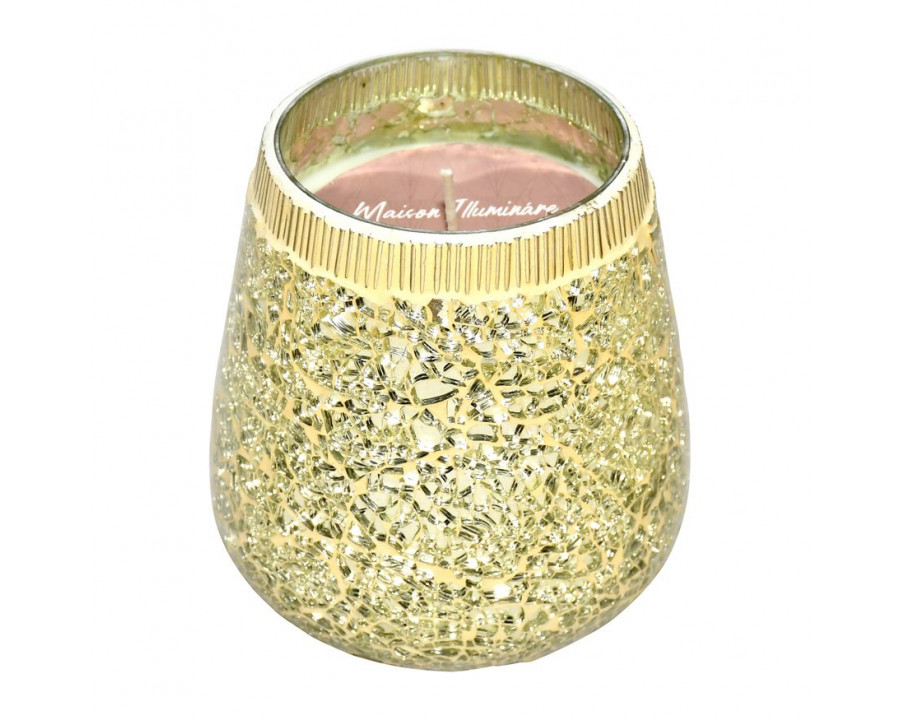 Sagebrook 6" 18 Oz Spiced Pear Mosaic Candle - Champagne