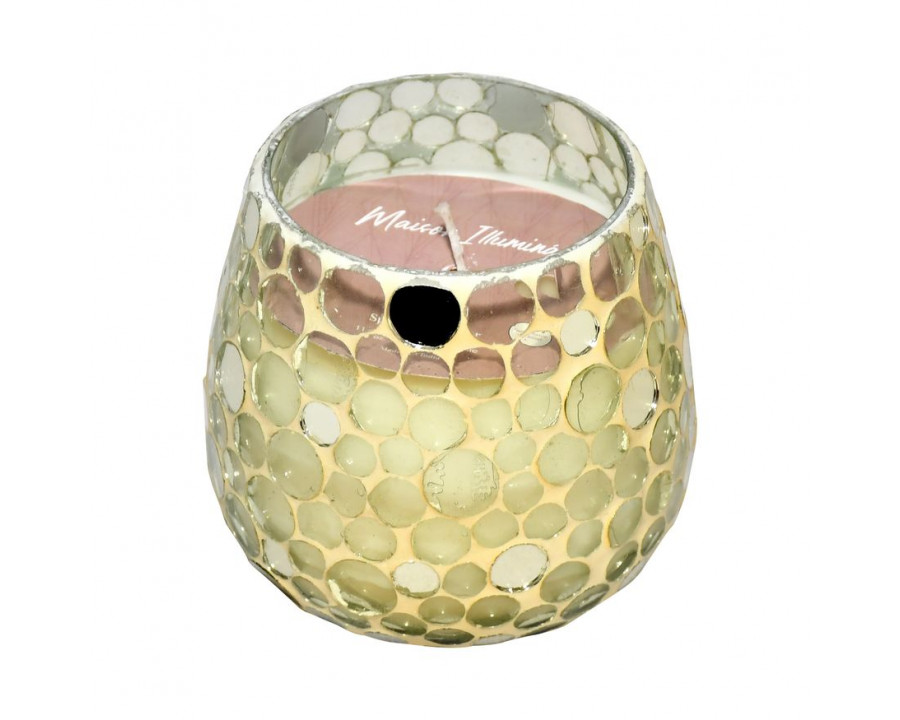 Sagebrook 4" 11 Oz Santal Vanilla Mosaic Candle