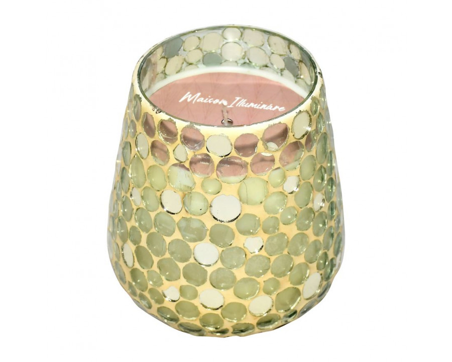 Sagebrook 6" 18 Oz Spiced Pear Mosaic Candle - Champagne