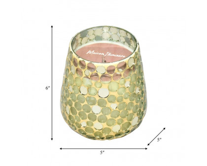 Sagebrook 6" 18 Oz Spiced Pear Mosaic Candle - Champagne