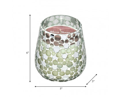 Sagebrook 5" 18 Oz Casa Pacifica Mosaic Candle - Silver