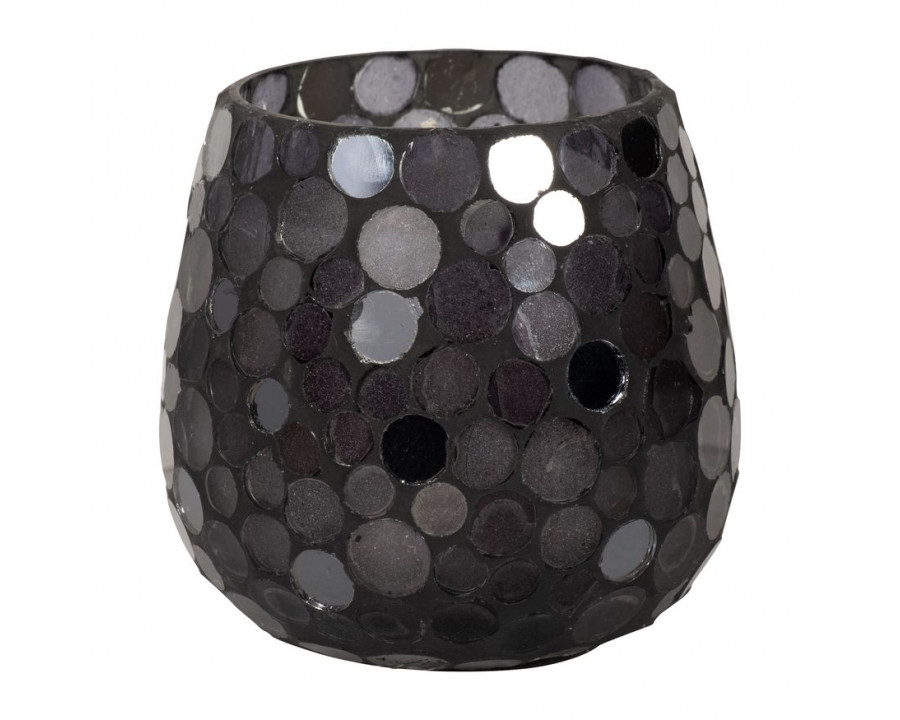 Sagebrook 4" 11 Oz Santal Vanilla Mosaic Candle - Black