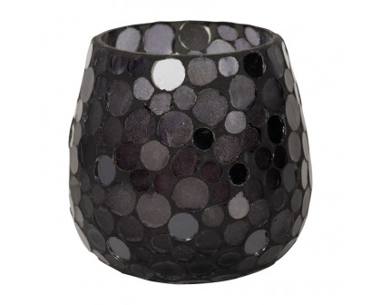 Sagebrook 4" 11 Oz Santal Vanilla Mosaic Candle - Black