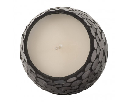 Sagebrook 4" 11 Oz Santal Vanilla Mosaic Candle - Black