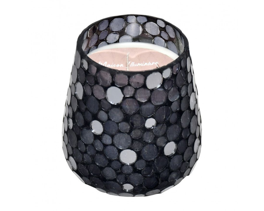 Sagebrook 5" 18 Oz Santal Vanilla Mosaic Candle - Black