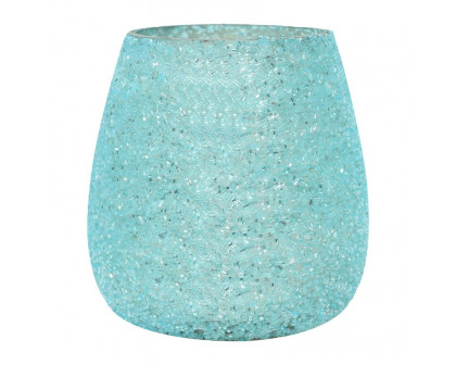 Sagebrook 4" 12 Oz Cozy Linen Crackle Glitter Candle