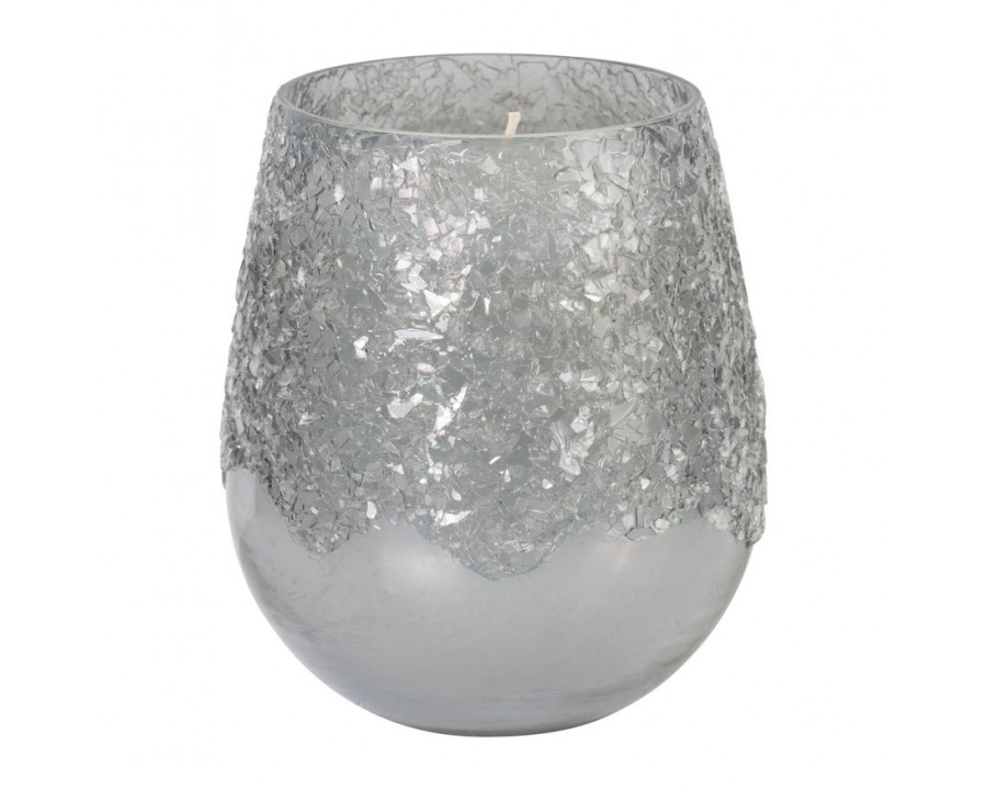 Sagebrook - 5" 12 Oz Vanilla Ice Finish Glass Candle in Gray