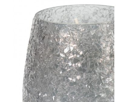 Sagebrook - 5" 12 Oz Vanilla Ice Finish Glass Candle in Gray