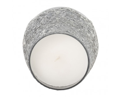 Sagebrook - 5" 12 Oz Vanilla Ice Finish Glass Candle in Gray