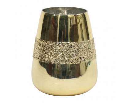 Sagebrook 6" 26 Oz Forest Glitter Band Candle