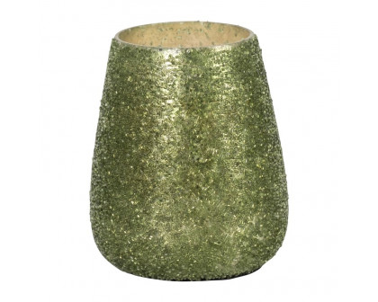 Sagebrook 6" 26 Oz Forest Beaded Candle