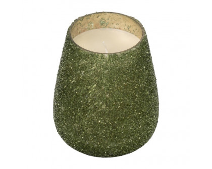 Sagebrook 6" 26 Oz Forest Beaded Candle