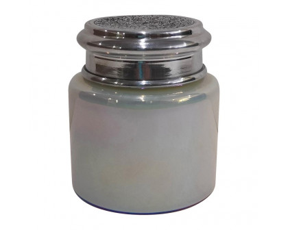 Sagebrook 4" 10 Oz French Vanilla Luster Lid Candle