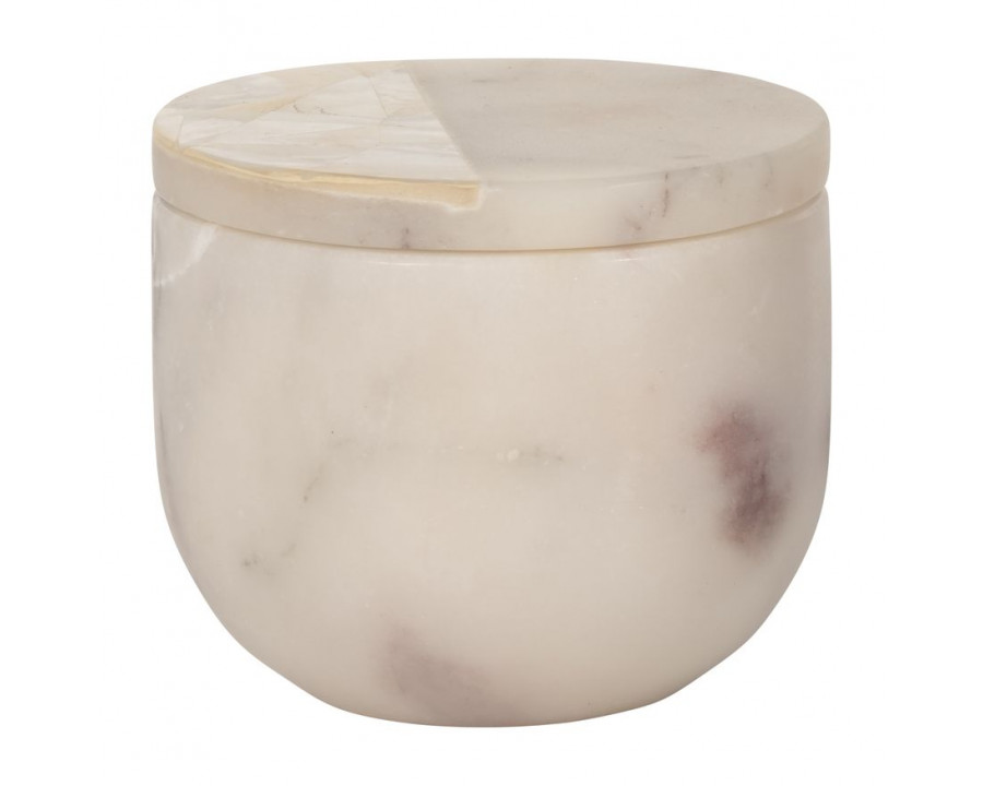 Sagebrook - 4" 7 Oz Incense Myrrh Marble & Capiz Candle in White