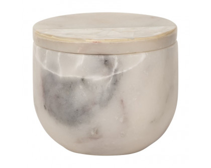 Sagebrook - 4" 7 Oz Incense Myrrh Marble & Capiz Candle in White