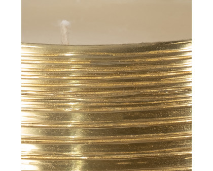 Sagebrook - 6" 15 Oz Santal Vanilla Etched Metal Candle in Gold