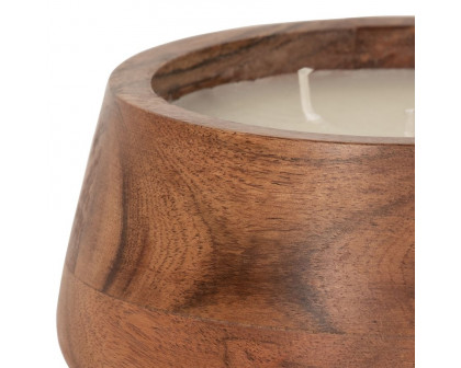 Sagebrook - 6" 11 Oz Vanilla Wood Bowl Candle in Natural