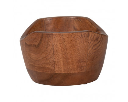 Sagebrook - 6" 17 Oz Vanilla Curvy Wood Bowl Candle in Natural