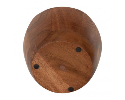 Sagebrook - 6" 17 Oz Vanilla Curvy Wood Bowl Candle in Natural