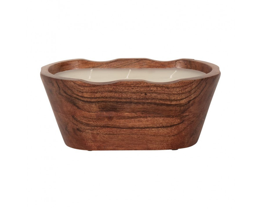 Sagebrook 8" 16 Oz Vanilla Oval Bowl Candle