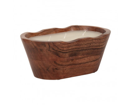 Sagebrook 8" 16 Oz Vanilla Oval Bowl Candle