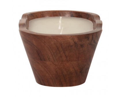 Sagebrook 8" 16 Oz Vanilla Oval Bowl Candle - Natural