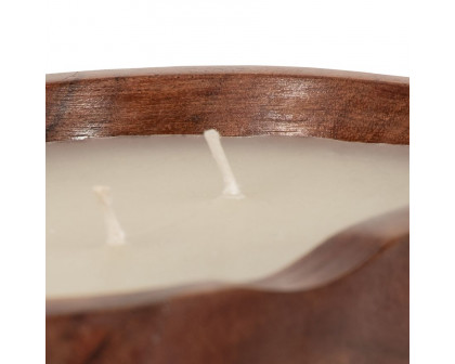 Sagebrook 8" 16 Oz Vanilla Oval Bowl Candle - Natural