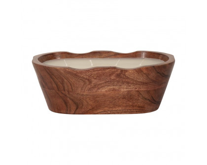 Sagebrook 8" 16 Oz Vanilla Oval Bowl Candle