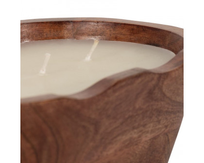 Sagebrook 9" 19 Oz Vanilla Oval Bowl Candle - Natural